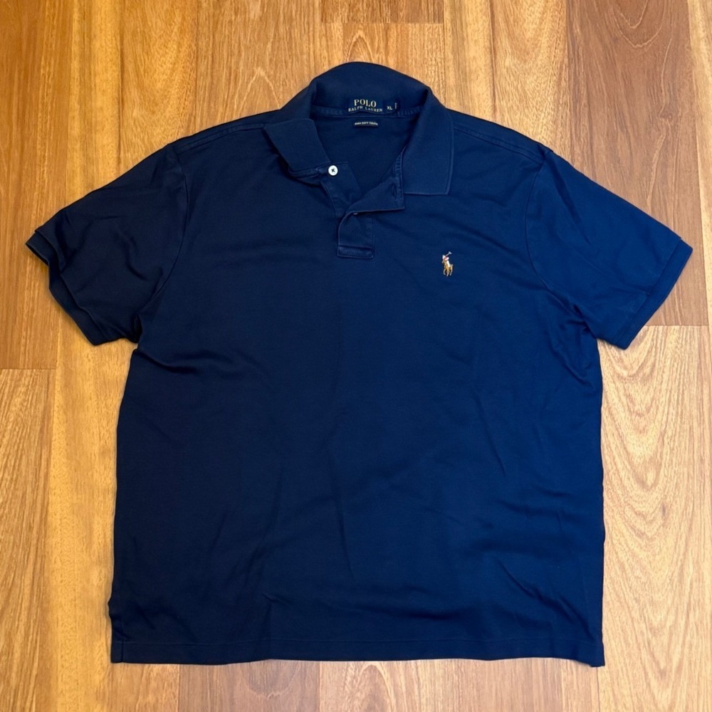 Polo Ralph Lauren Navy Pima Soft Touch Polo Shirt Men's Size XL